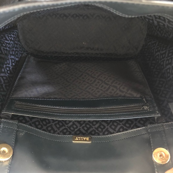 SALE Bally Vintage Structured Shoulder Bag Blue Leather Made in Italy sn1625-98 - Picture 11 of 16